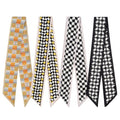 QIUTIMIY 4 Pack Purse Scarf Handbags Skinny Twill Hair Scarves Narrow Neck Scarf Band Women Fashion Accessories Bag Charms - color: Style 10