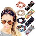 DRESHOW 8 Pack Headbands for Women Yoga Knotted Headbands Elastic Criss Cross Hair Accessories Sports Head Wrap Non Slip - color: 8 Pack Printed