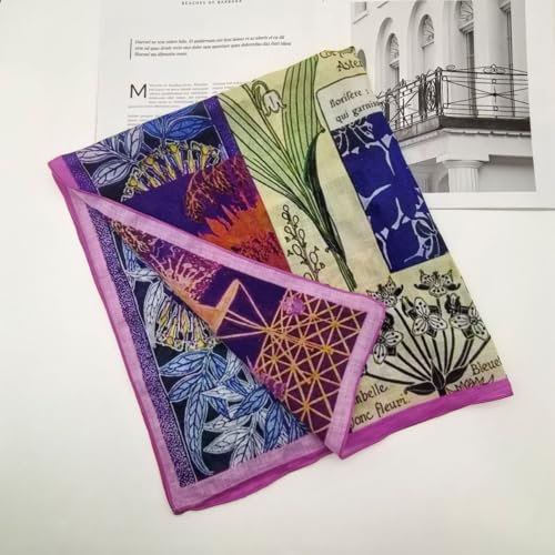 Large Cotton Bandana Lightweight Head Hair Scarf Headbands Wraps Cover Handkerchiefs for Women Men 25 x 25 inch - color: Rt28
