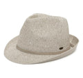 Funky Junque Straw Fedora Hats for Women - UPF 50+ Sun Hat, Short Brim Packable Beach Hat with Woven Pattern - color: Sequin - Cream