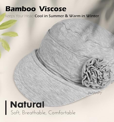 Hachapy Soft Newsboy Cap for Women Slip on Headwear Summer - color: Light Heather Grey