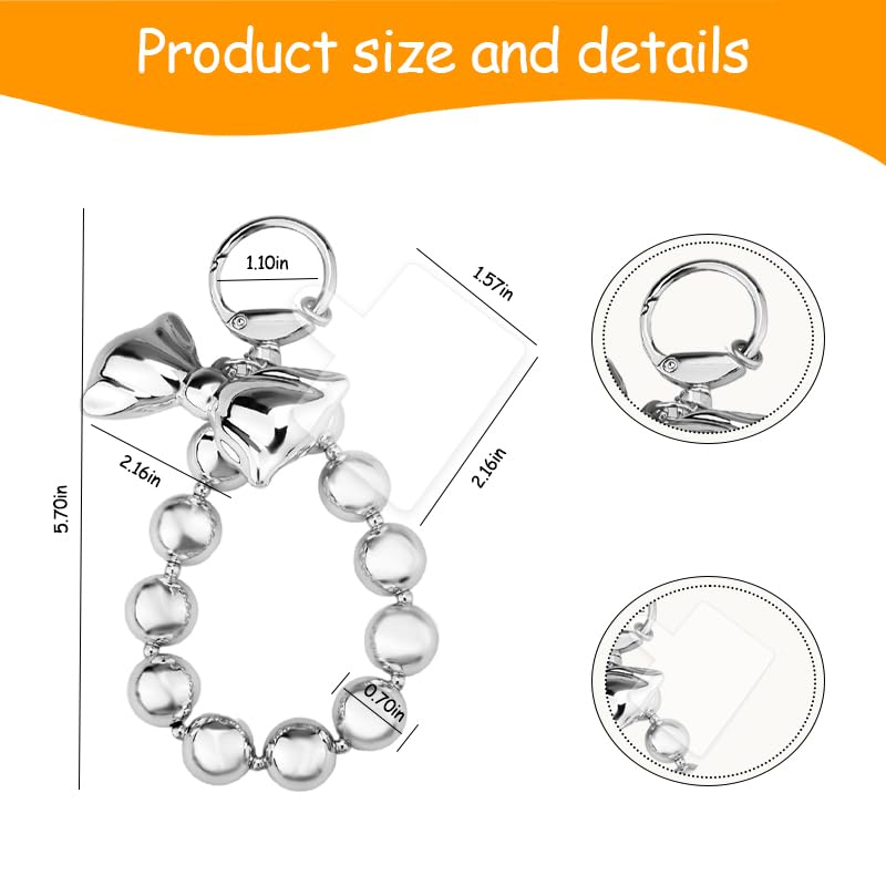 YangQian Phone Accessories Beaded Wrist Strap Case Lanyard Decoration Wristlet Keychain - color: Bow Knot Keychain