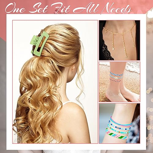 49 Pcs Boho Jewelry Set for Women, Surfer Wave Friendship Bracelets Layered Necklace Hair Clip, Summer Beach Gift - style: Bohemian