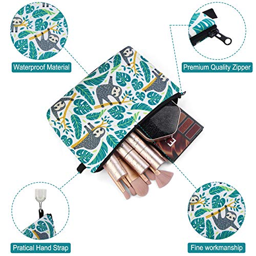 MAGEFY Small Makeup Bag Waterproof Cosmetic Bag Portable Travel Makeup Bags with Zipper Lightweight Makeup Pouch (1 pack, 0172 sloth gifts) - color: sloth