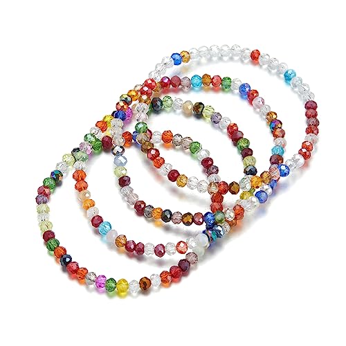 Noessla Beaded Boho Stretch Bracelet Colorful Stackable Crystal Beads Bracelets Trendy Costume Jewelry Mothers Day Gifts for Women - color: Colorful