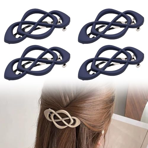 Vintage French Barrette Clips, 2025 New 4 Pack Hair Accessories for Women & Girls, Thick to Thin Hair (D1) - color: D1