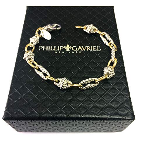 18k Yellow Gold And Sterling Silver Oval Link Bracelet, 7.5"