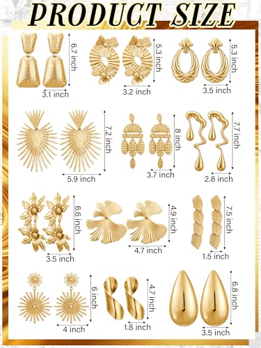 Glenmal Gold Statement Earrings for Women Large Gold Geometric Earrings Woven Twisted Leaf Earring Jewelry Gift - style: Novel Style