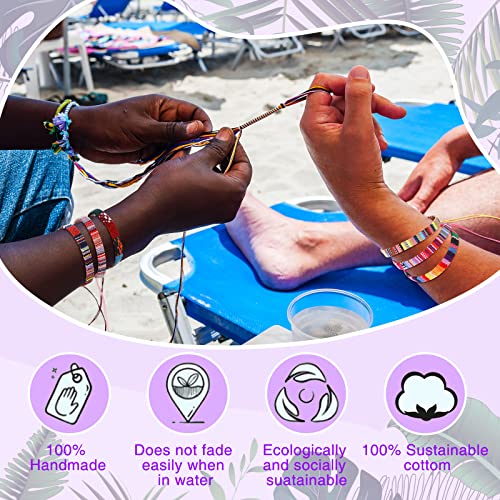 Yinkin 18 Pcs Boho Surfer Ankle Bracelets for Women Men Adjustable Handmade Braided Friendship Bracelet Waterproof String Rope Beaded Anklets Summer Beach Jewelry Gift - style: Classic Style