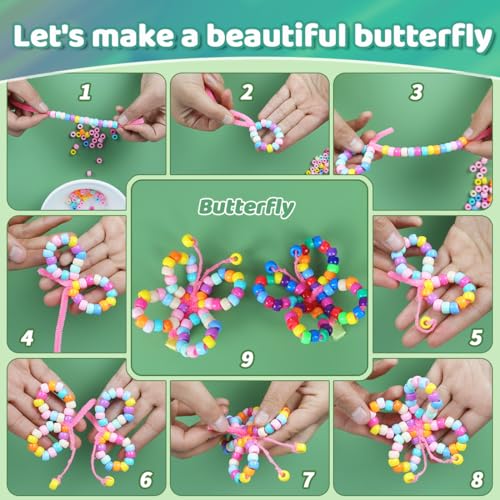 Praisebank 4000pcs White Barrel Plastic Pony Beads for Jewelry Making, Crafts, Hair Braids - color: White