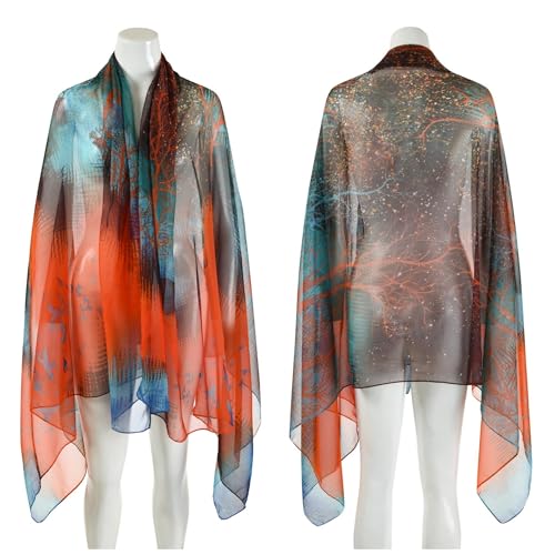 Womens Sexy Bohemian Floral Beach Cover Up Sarong Wrap Swimsuit Beachwear - color: Burnt Orange