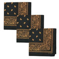 Motique Accessories Two Tone Paisley Bandana - Set of 3 - color: Black Orange