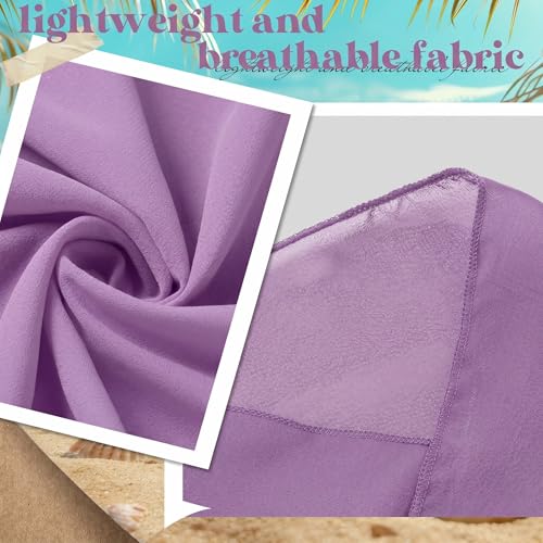 3 Pcs Summer Beach Set for Women Wide Brim Straw Sun Hat, Swimsuit Coverup Sarong, Heart Sunglasses - color: Purple
