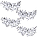PAGOW Crystal Flower Bridal Hair Clips, 4Pcs Silver, Elegant Hair Accessories for Women, Girls, Brides, Wedding, Party - color: Silver 4pcs