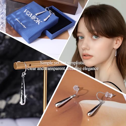 Dangle Earrings For Women, Silver Plated Lightweight Drop Earrings With Sparkling Cubic Zirconia,14K Gold Plated Hypoallergenic Face Shaping Earrings For Wedding Party Daily Office Jewelry Gift - color: Silver-A