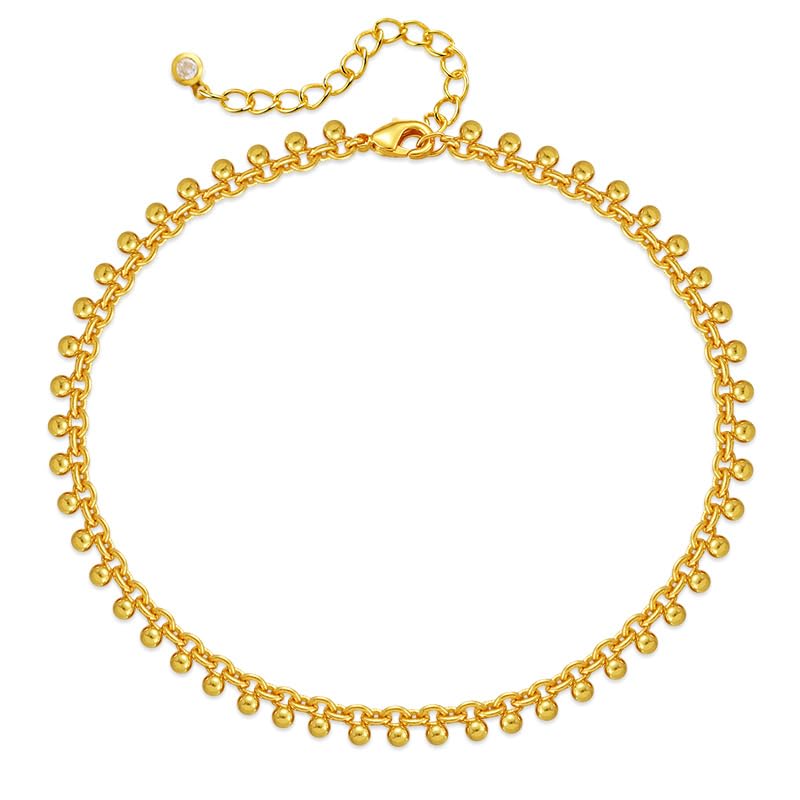 Yumikoo 18k Gold Plated Anklet Ankle Bracelets for Women - style: Gold beads string