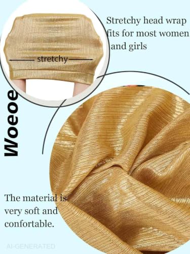 Woeoe African Headwrap Gold Braided Turbans for Women - color: Gold