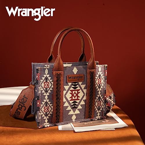 Wrangler Aztec Tote Bag for Women Boho Shoulder Purses and Handbags - color: Angel Diamond Lavender (Guitar Strap)