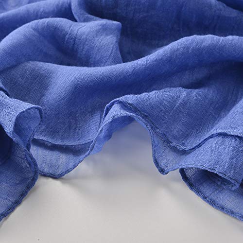 woogwin Women's Cotton Scarves Lady Light Soft Fashion Solid Scarf Wrap Shawl - color: Denimblue