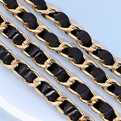 YooAi Chain Belts Leather Waist Belt for Women Layered Metal Chain Belt - size: XS/S: fits waist from 26"-30", style: Gold