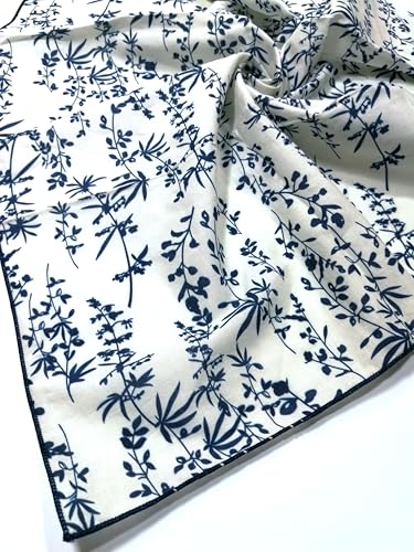Shanlin Unisex Floral Cotton Square Scarf Bandanas 22x22 inch - color: Hurb-bluewhite