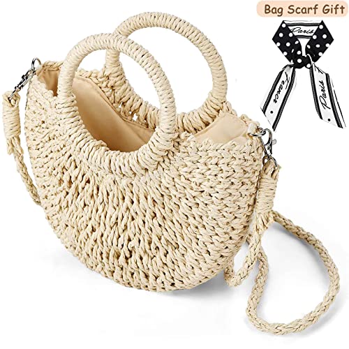 Dailyacc Straw Shoulder Bag For Women Woven Purse Beach Envelope Clutch Straws Wallet | Straw - color: Tote Bag - Beign
