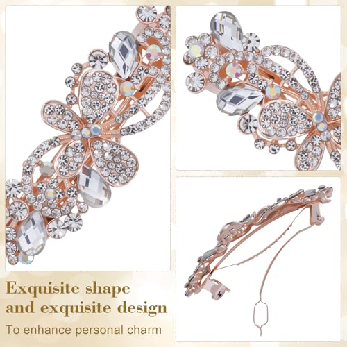 Joez Wonderful Rhinestone Hair Clip Sparkly Crystal Barrettes French Wedding Prom Engagement Pageant First Communion Hair Decorative Accessories for Women Bride (Rhinestone Butterfly White, 1 Pcs) - color: Rhinestone Butterfly Silver