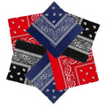 MDSTYLE 6 Pack 100% Cotton Bandanas 22” x 22" for Men & Women Paisley Handkerchief Headband Scarf Bandana - color: Navy Blue X2, Black X2, Red X2