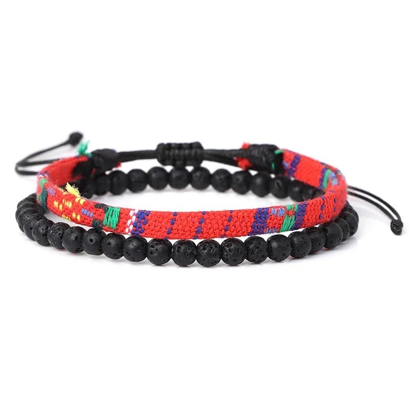 Hippie Necklaces For Women Men, Boho Woven Rope String Bracelets Handmade, Adjustable Braided Long Rope Charm Pendant, Peace Sign Bohemian Couple Bracelets Jewelry Keychain - color: hippie bracelets 628