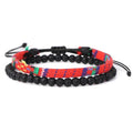 Hippie Necklaces For Women Men, Boho Woven Rope String Bracelets Handmade, Adjustable Braided Long Rope Charm Pendant, Peace Sign Bohemian Couple Bracelets Jewelry Keychain - color: hippie bracelets 635