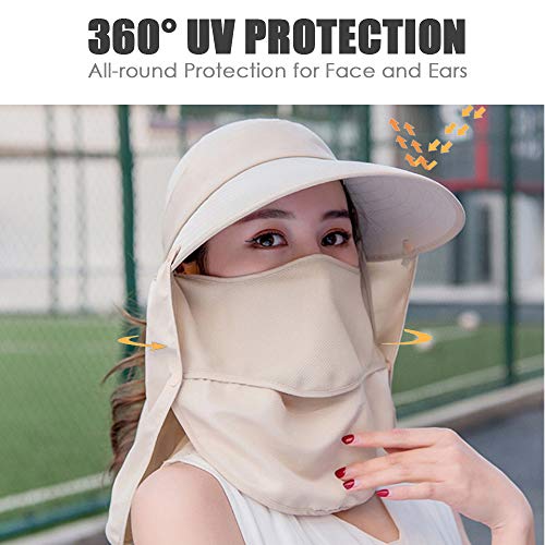 Wide Brim Sun Hat – Multifunctional UPF 50 Protection Bucket Fishing Hat Cap - color: Khaqi