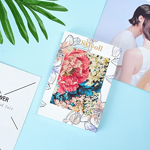 Stlvoll 100% Silk Head Scarf for Women - 27" Hair Scarves Satin Bandanas Square for Night Sleeping with Gift Packed - color: Blue/Red/White/Flower