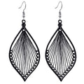Earrings for Women Colorful Layered Leaf Earrings Bohemian Dangle Drop Tassel Silver Earrings Women Gifts - style: Black dangle earrings