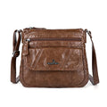 Angelkiss Small Womens Crossbody Bag Leather Shoulder Purse for Women Hobo Bag with Adjustable Shoulder Strap - color: Brown