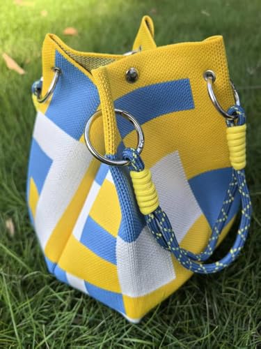 Crochet Tote Bag for Women, Knit Shoulder Handbag, Lightweight Reusable Shopping Bag, Summer Beach Woven Purse, White - color: Nordic Style