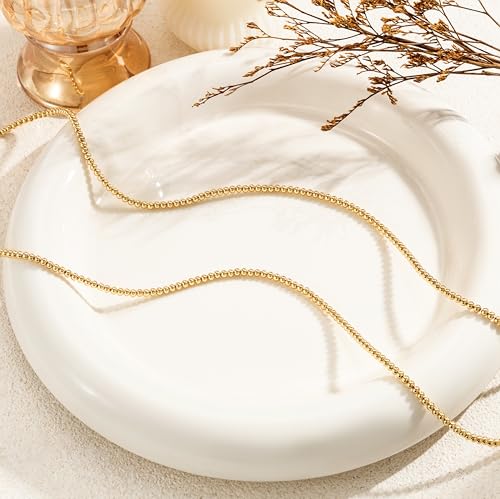 CHESKY Waist Beads for Women, Dainty 14k Gold Plated Waist Chain Beach Accessories Cute Belly Chain Body Chain Gold Chain Belts for Women Summer Beach Jewelry for Womens Gifts Rave Outfits for Womens - style: Beads