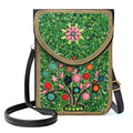 Small Beaded Crossbody Bag for Women, Boho Cell Phone Shoulder Purse Wallet with Handcrafted Colorful Beads - color: Tree-green
