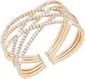 Suyi Rhinestone Bracelet Multilayer Gold Cuff Bracelet for Women Crystal Braidal Bracelets - color: Gold 1
