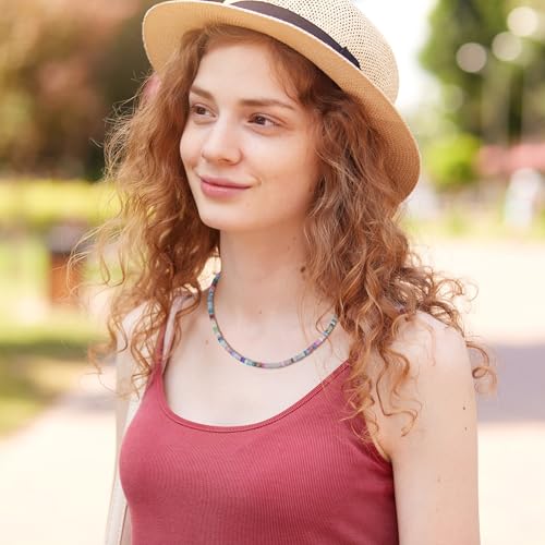 COAI Colorful Gemstone Necklace for Women, Vacation Jewelry Beaded Summer Necklace for Women - style: Beads Necklace