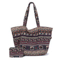 OPQRSTU Women Hippie Tote Hand Bag Large Capacity Bohemian Bag Portable Tourist Shoulder Bags - color: Brown