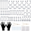 104pcs Piercing Kit 14G16G Ear Lip Septum Eyebrow Nipple Body Self Jewelry
