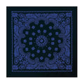 Rothco Trainmen Paisley Bandana 27” x 27” Extra‑Large 100% Cotton Head Wrap Scarf Multi‑Use - color: Black/Blue