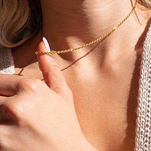 CHESKY Layered Necklaces for Women, 14K Gold Plated Chain Necklace Women Trendy Cuban Link Paperclip Chain Toggle Clasp Necklace Fashion Chunky Jewelry for Women - style: Paperclip/Rope-GD