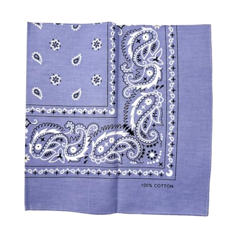 Vamqor 100% Cotton 10 Pack Fine Bandanas - color: Lavender