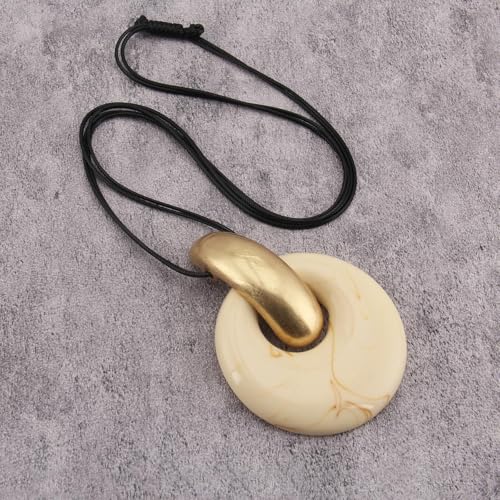 Leather Necklace for Women Large Pendant Hippie Choker Necklace Vintage Sweater Necklace Chunky Boho Necklaces for Women - style: Boho Rope Necklace