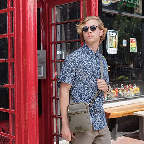 Travelon Anti-theft Courier Small N/S Slim - color: Stone Gray