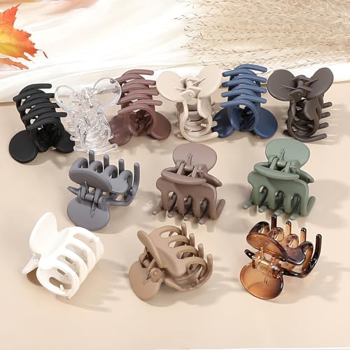 Sisiaipu 12Pcs Hair Clips for Women 1.8 Inch Small Claw Clips for Thin Hair Medium Hair Claw Clips for Thick Hair Accessories for Women Girls (Transparent) - color: Transparent