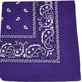Pack of 3 X-Large Polyester Non Fading Paisley Bandanas 27 x 27 Inches by M.H.I. - color: Purple