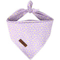 Lionet Paws Spring Daisy Dog Bandana Washable Cotton Handkerchief Scarf Triangle Purple Bandana for Small Medium Large Dogs Girl Boy - color: Purple Daisy, size: Small (Pack of 1)