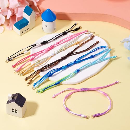 Adjustable Slider Bracelets Colorful Half Finished Bracelets Adjustable Beaded Bracelets DIY Friendship Bracelets for Women Jewelry Making Gifts Supplies - color: Light Colors